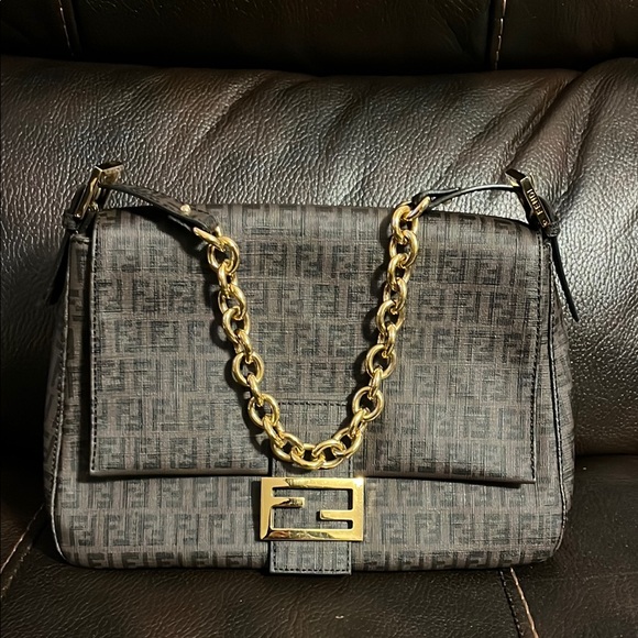 Fendi vintage FF Zucca Mama baguette Monogram Shoulder hand Bag - Picture 1 of 8